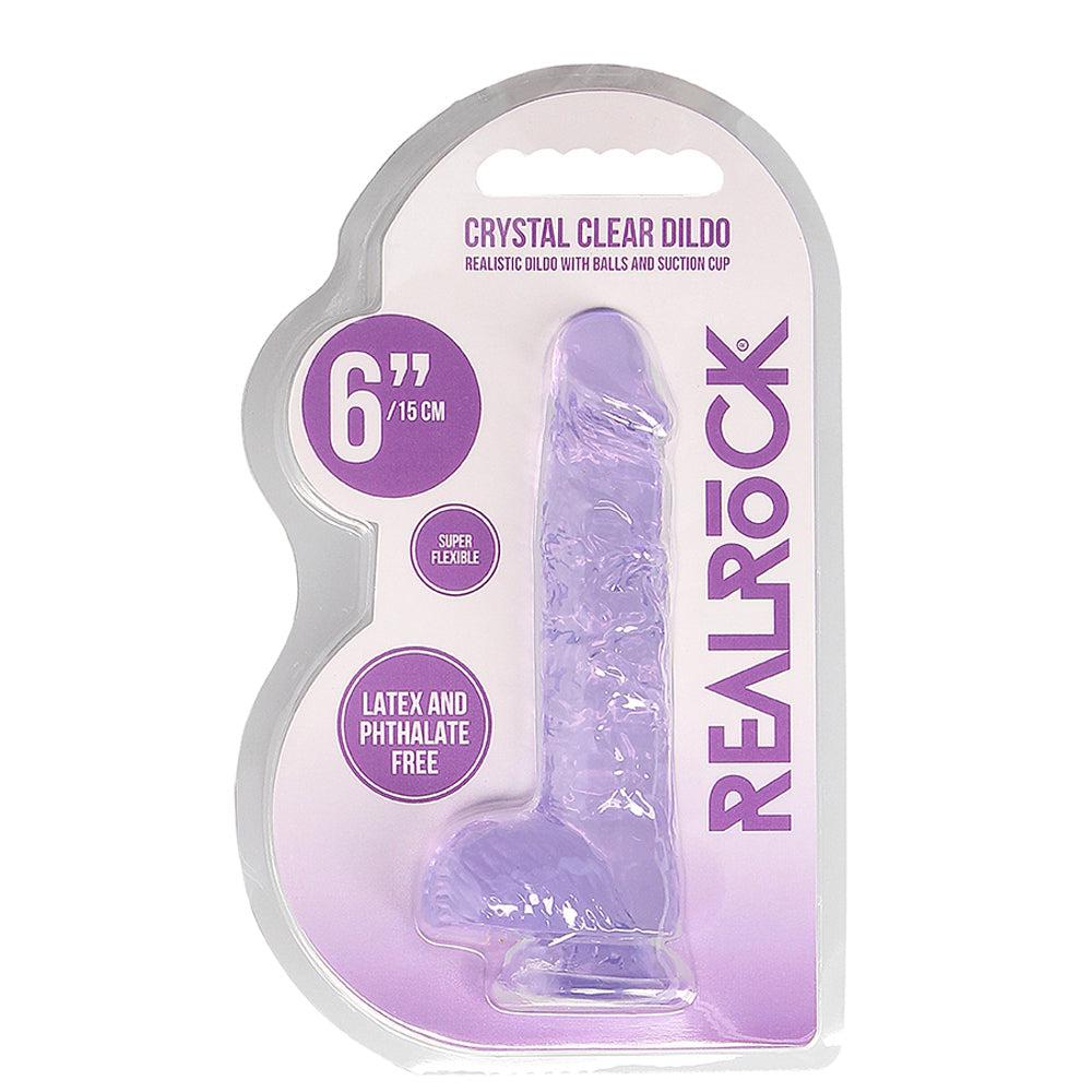 6 Inch Realistic Dildo With Balls - Purple