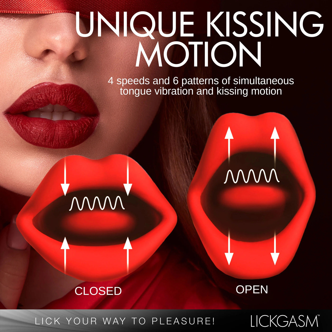 Lickgasm Kiss and Tell Mini Kissing and Vibrating  Clitoral Stimulator - Red