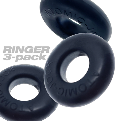 Ringer Cockring 3 Pack - Small - Night Black