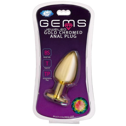 Cloud 9 Novelties Anal Gems Jeweled Gold Chromed - Large