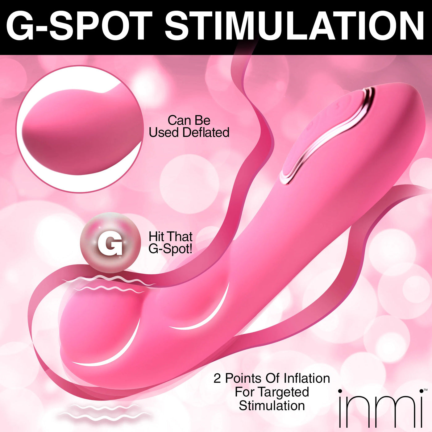 Extreme-G Inflating G-Spot Silicone Vibrator -  Pink