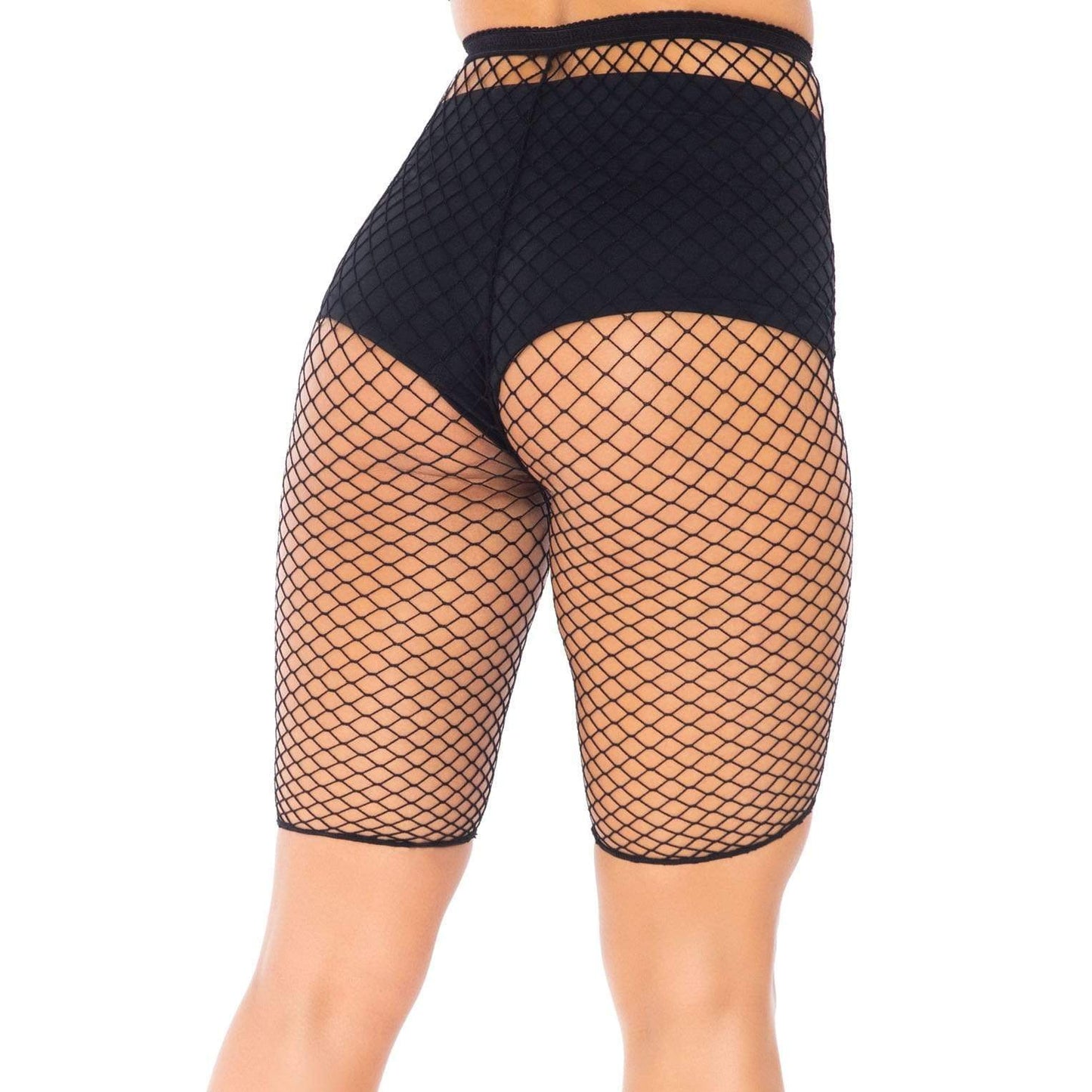 Industrial Fishnet Biker Shorts - One Size - Black