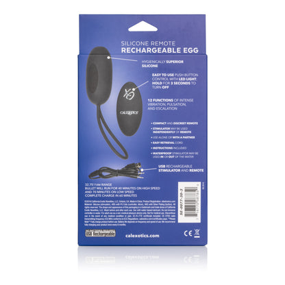 Silicone Remote Rechargeable Egg - Black