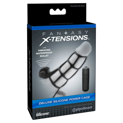 Fantasy X-Tensions Deluxe Silicone Power Cage  - Black