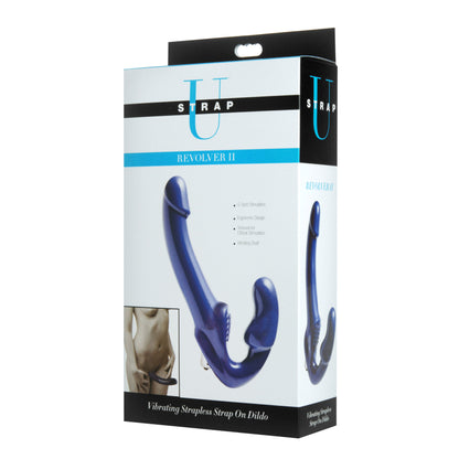 Revolver II Vibrating Strapless Strap on Dildo -  Blue